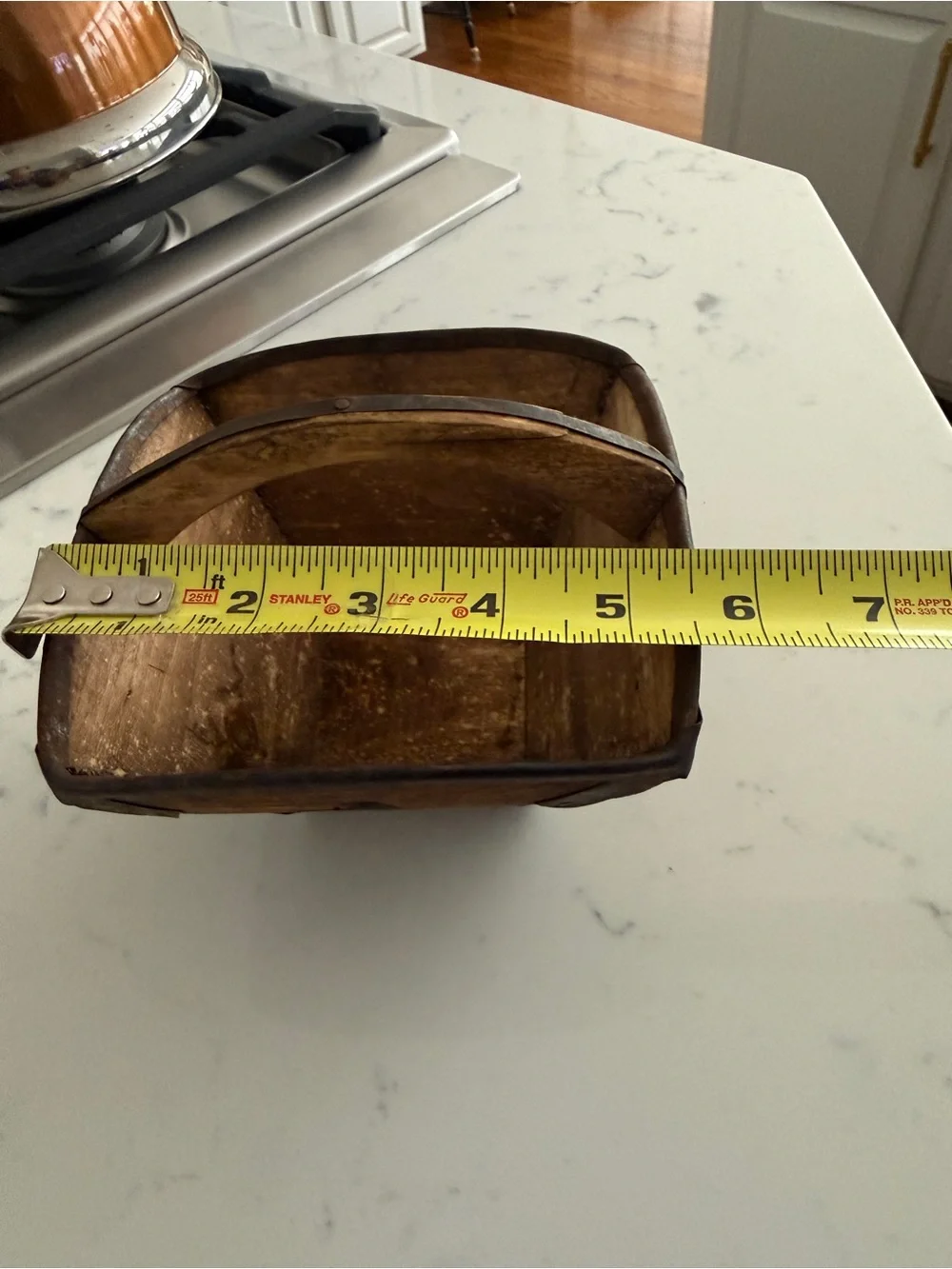 Chinese Wooden Rice Measure Basket antique chinese